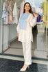 Beige Blue Harmony Co Ord Set